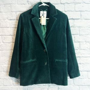 Anthropologie Sparkz Copenhagen Evergreen Corduroy Agga Statement Blazer